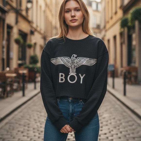 BOY London Tops - Boy London Oversized Cropped Sweatshirt Women’s Medium